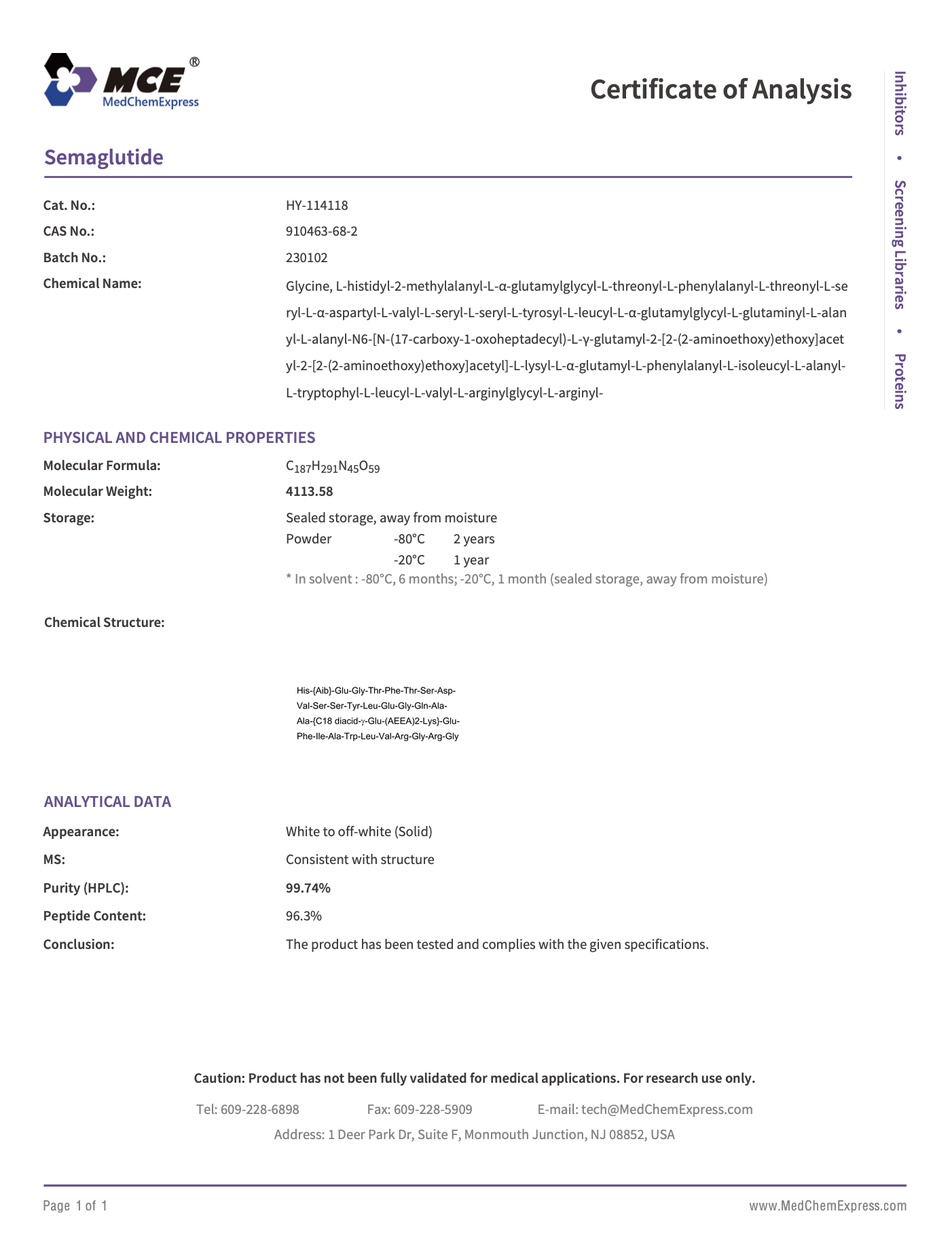 coa research peptides semaglutide glp-1